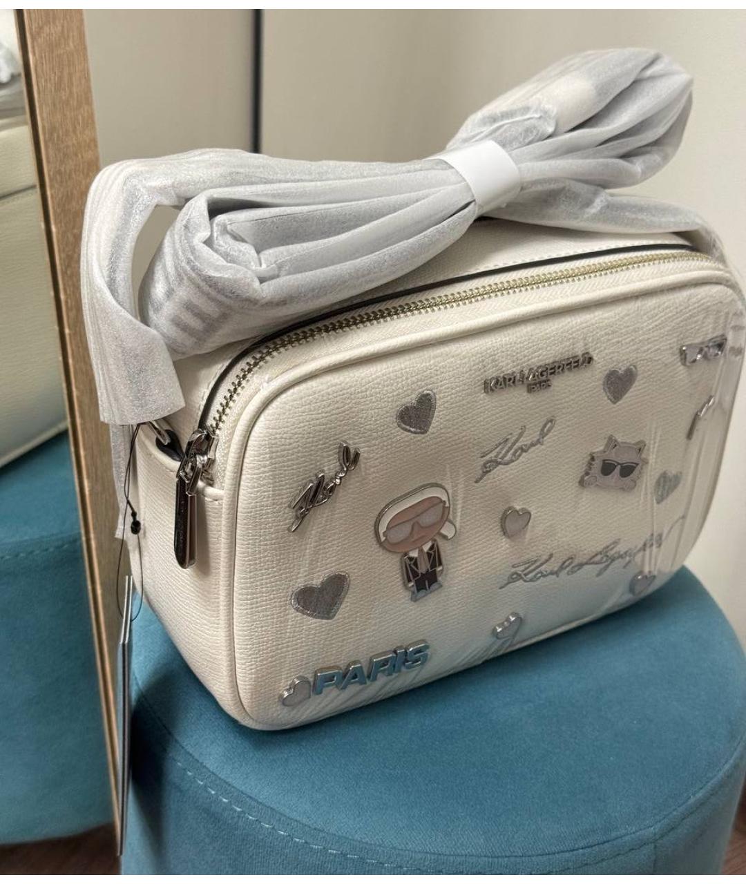 KARL LAGERFELD Белая сумка через плечо, фото 2