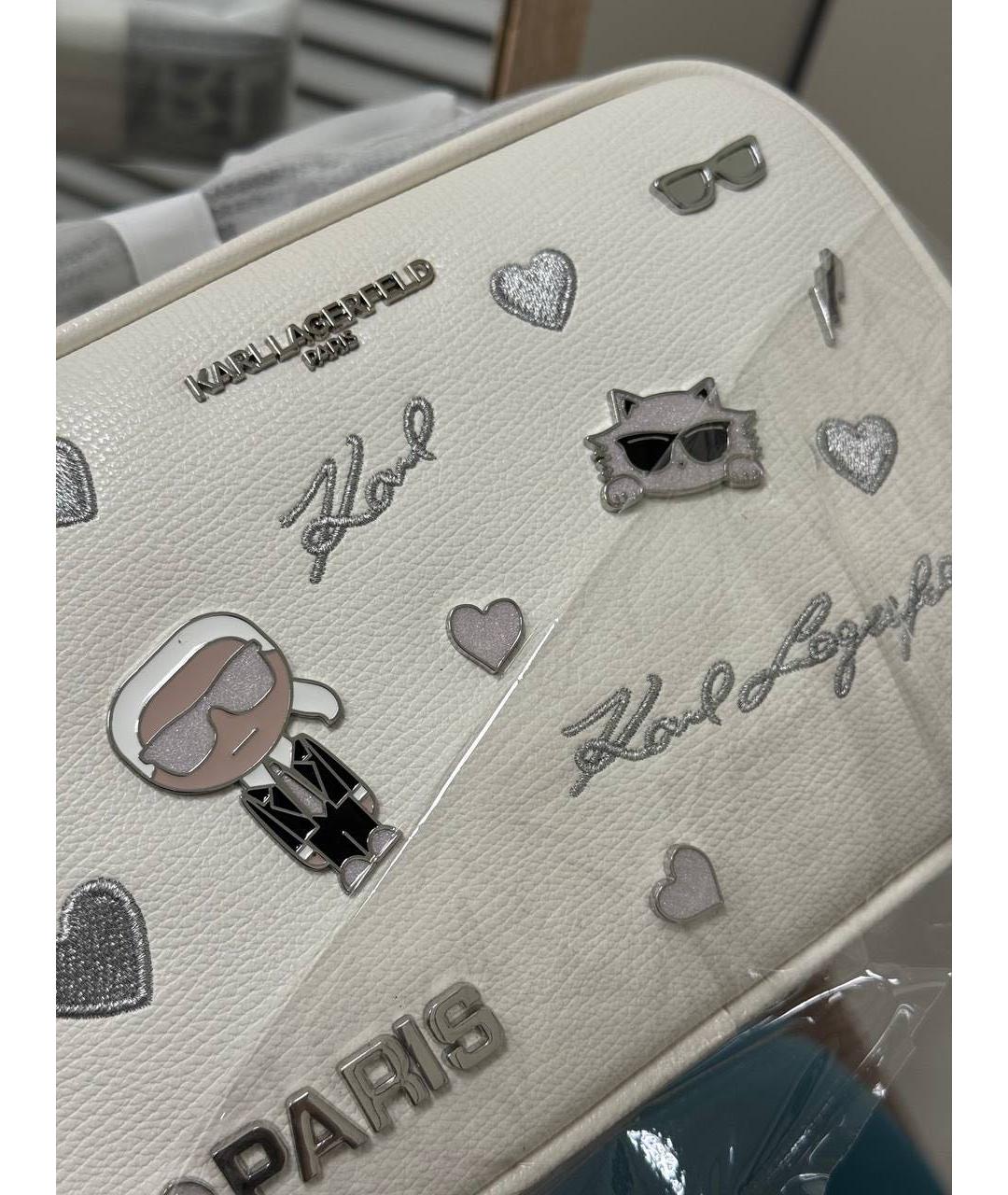 KARL LAGERFELD Белая сумка через плечо, фото 3