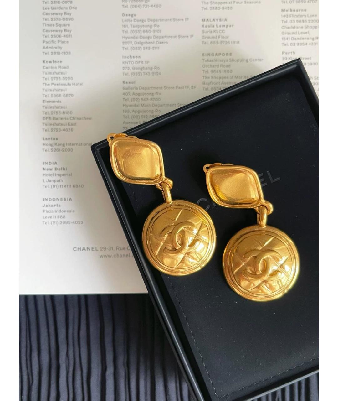 CHANEL Золотые металлические клипсы, фото 5