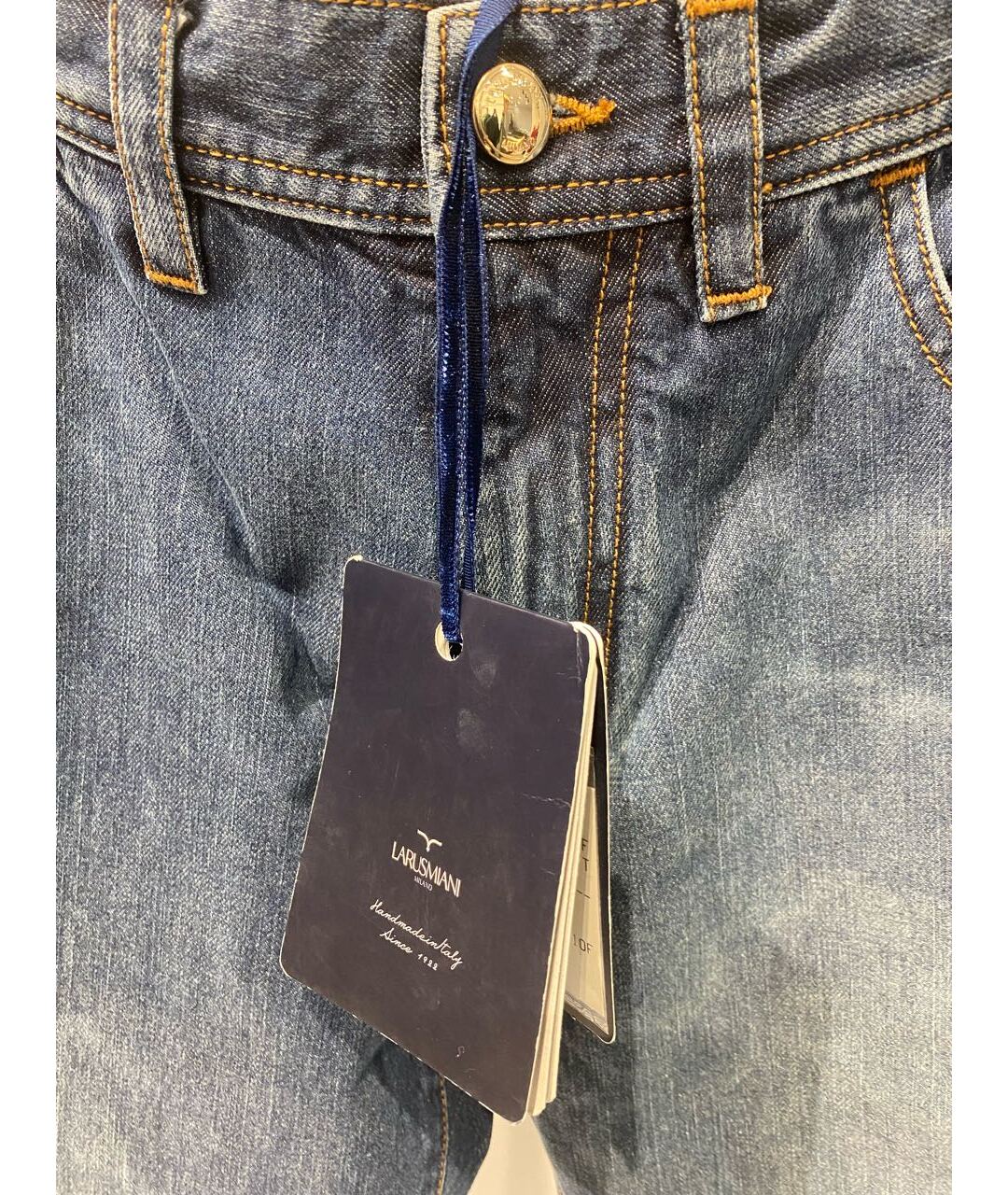 LARUSMIANI Синие хлопковые джинсы, фото 4