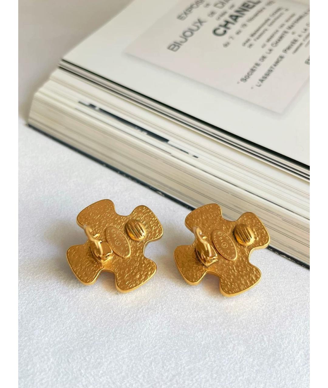 CHANEL Синие металлические клипсы, фото 2