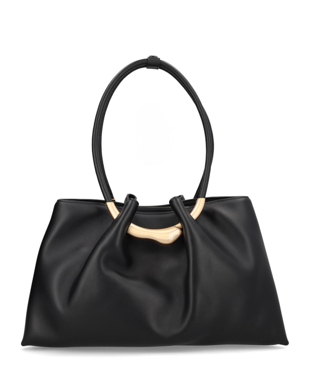 CULT GAIA Черная кожаная сумка с короткими ручками, фото 1