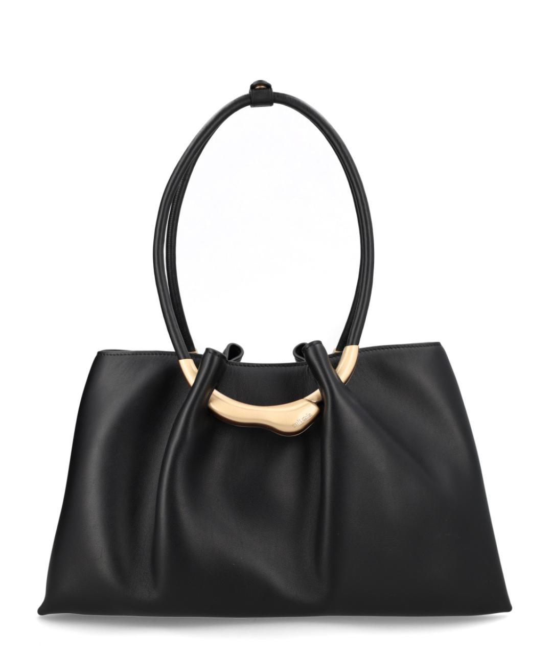 CULT GAIA Черная кожаная сумка с короткими ручками, фото 3