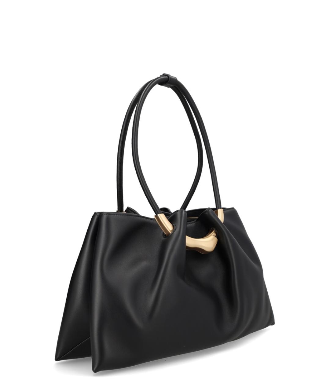 CULT GAIA Черная кожаная сумка с короткими ручками, фото 2