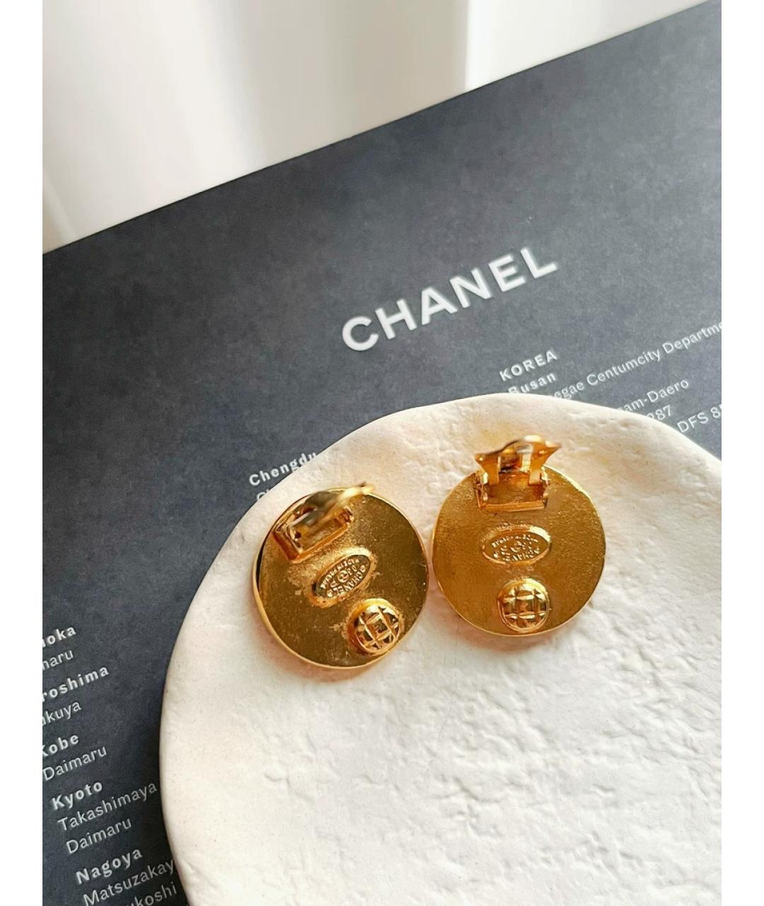 CHANEL Черные металлические клипсы, фото 4