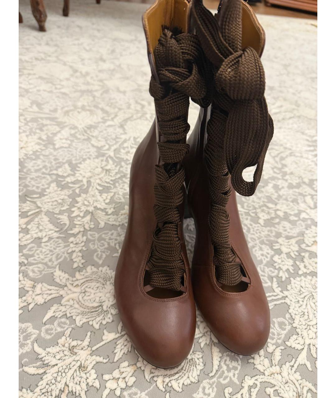 CHLOE Коричневые кожаные полусапоги, фото 2