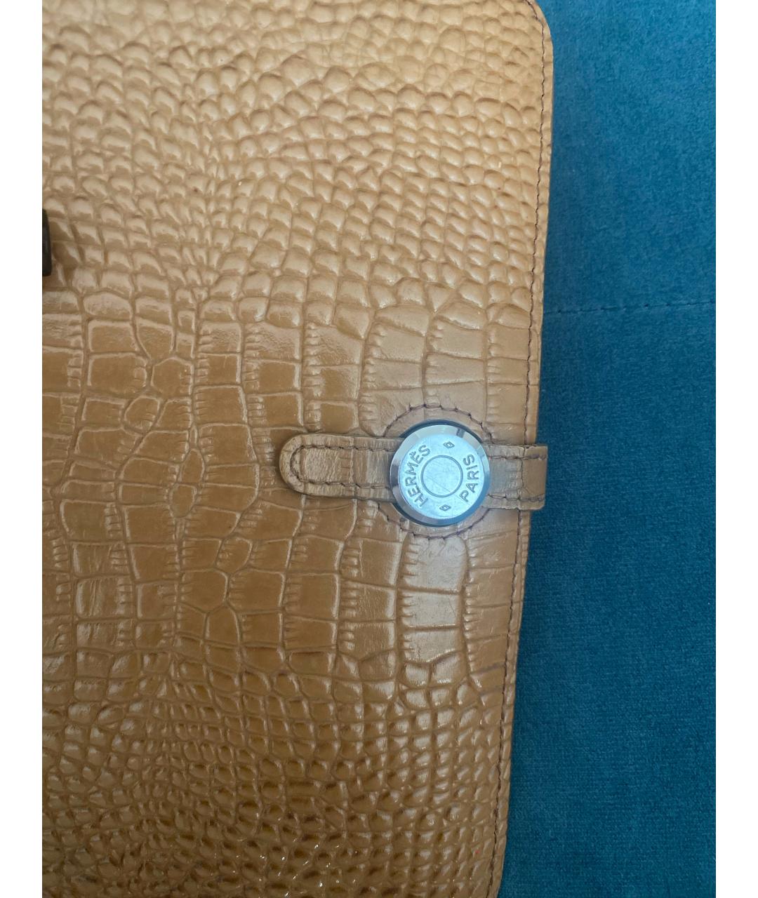HERMES Коричневый кожаный кошелек, фото 5
