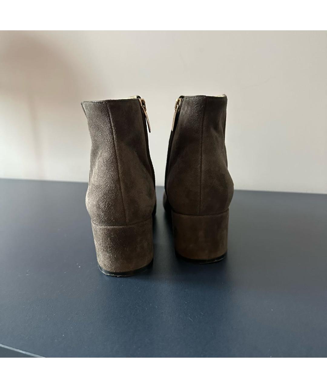 SERGIO ROSSI Серые замшевые ботильоны, фото 4