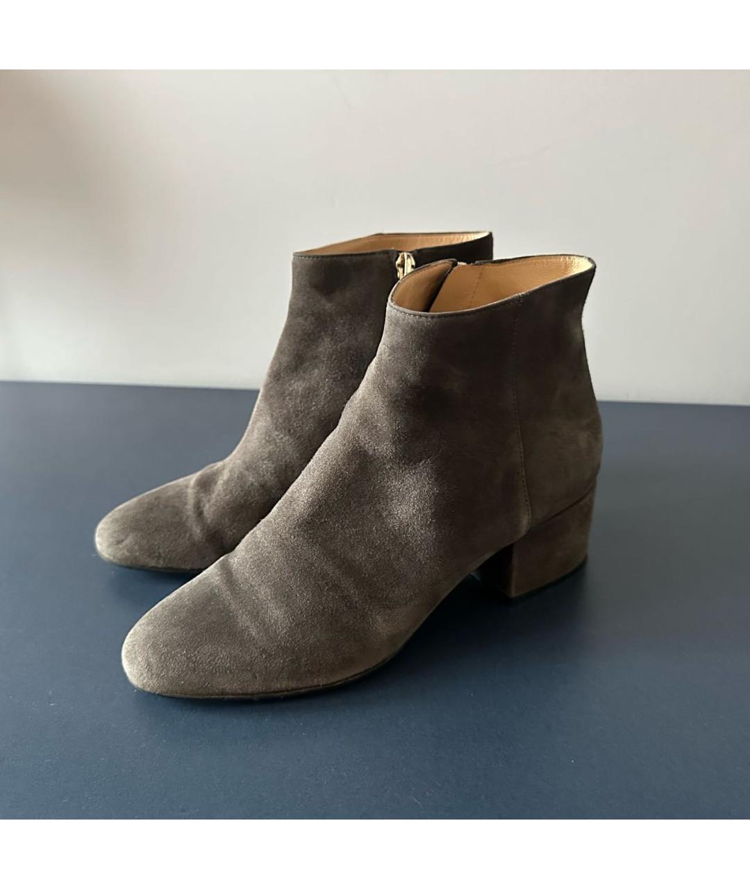 SERGIO ROSSI Серые замшевые ботильоны, фото 6