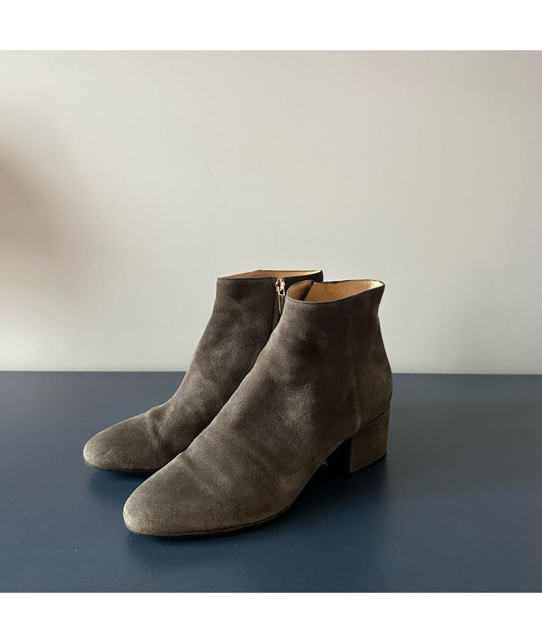 SERGIO ROSSI Серые замшевые ботильоны, фото 9