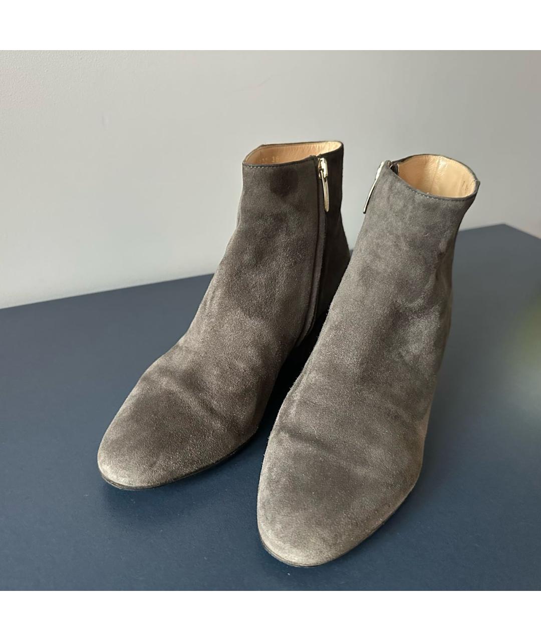 SERGIO ROSSI Серые замшевые ботильоны, фото 2