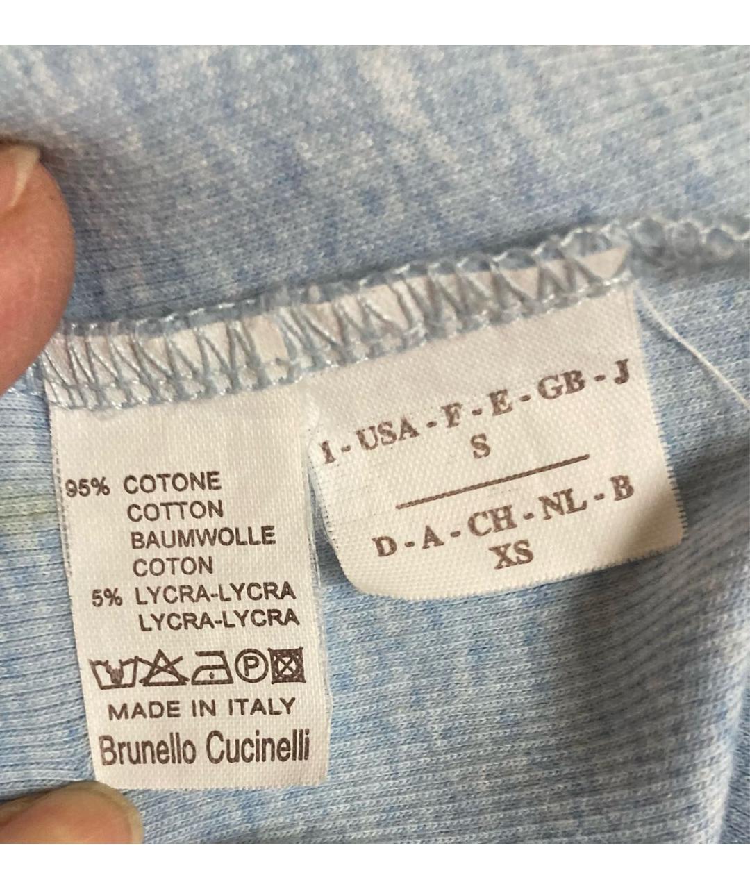 BRUNELLO CUCINELLI Голубой хлопковый джемпер / свитер, фото 3