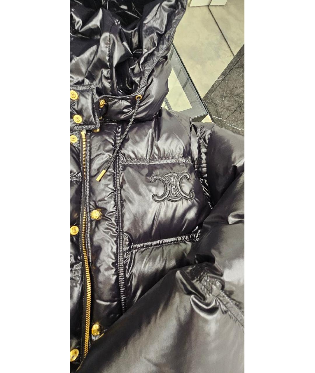 CELINE Черный полиэстеровый пуховик, фото 3