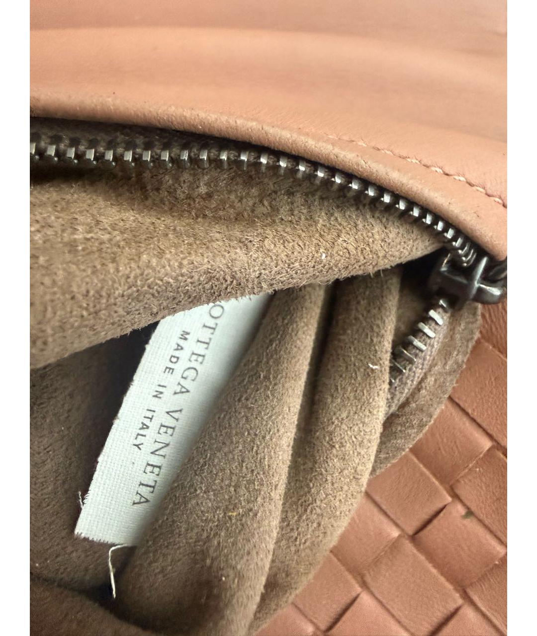 BOTTEGA VENETA Бежевая кожаная сумка через плечо, фото 4