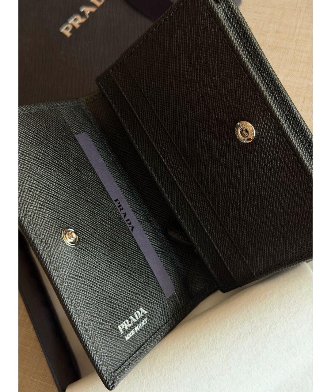PRADA Черный кожаный кошелек, фото 3