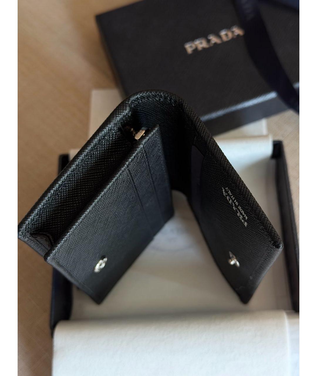 PRADA Черный кожаный кошелек, фото 4
