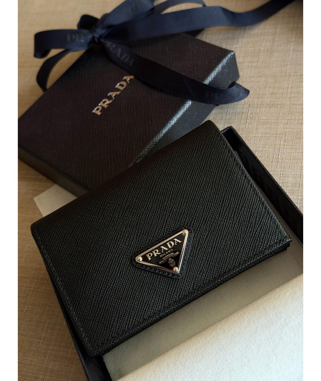 PRADA Черный кожаный кошелек, фото 2