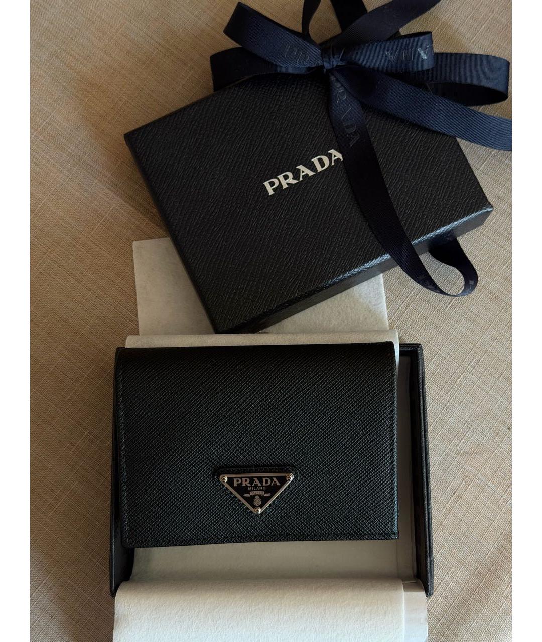 PRADA Черный кожаный кошелек, фото 8