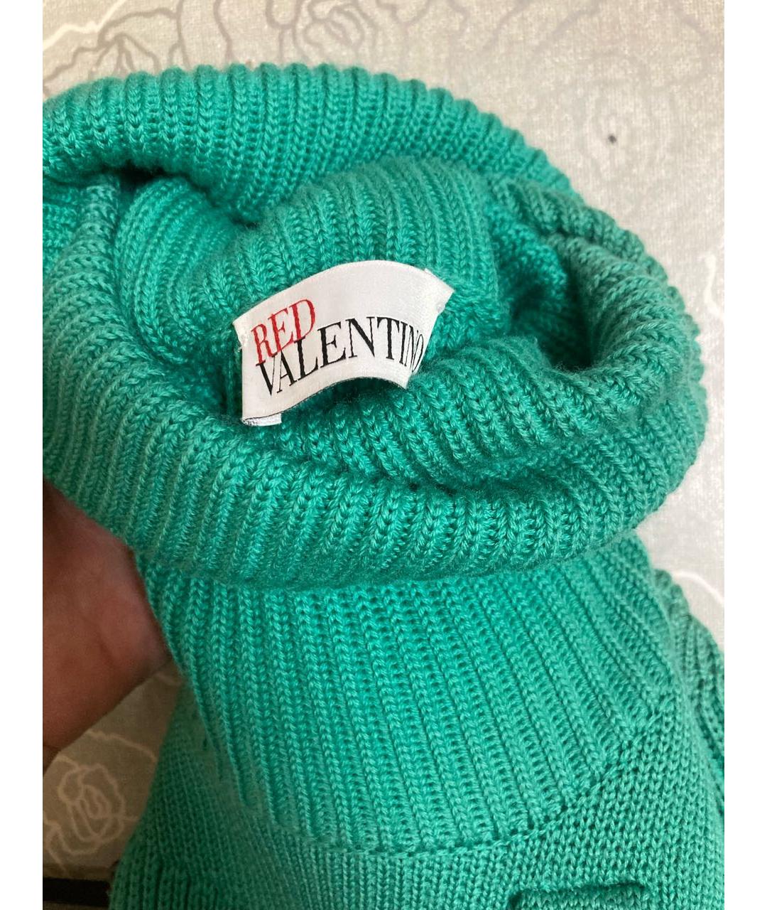 RED VALENTINO Бирюзовый шерстяной джемпер / свитер, фото 4