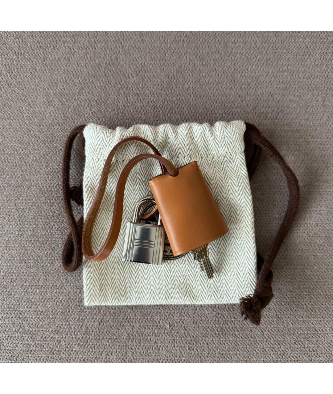 HERMES Бордовая тканевая сумка через плечо, фото 8