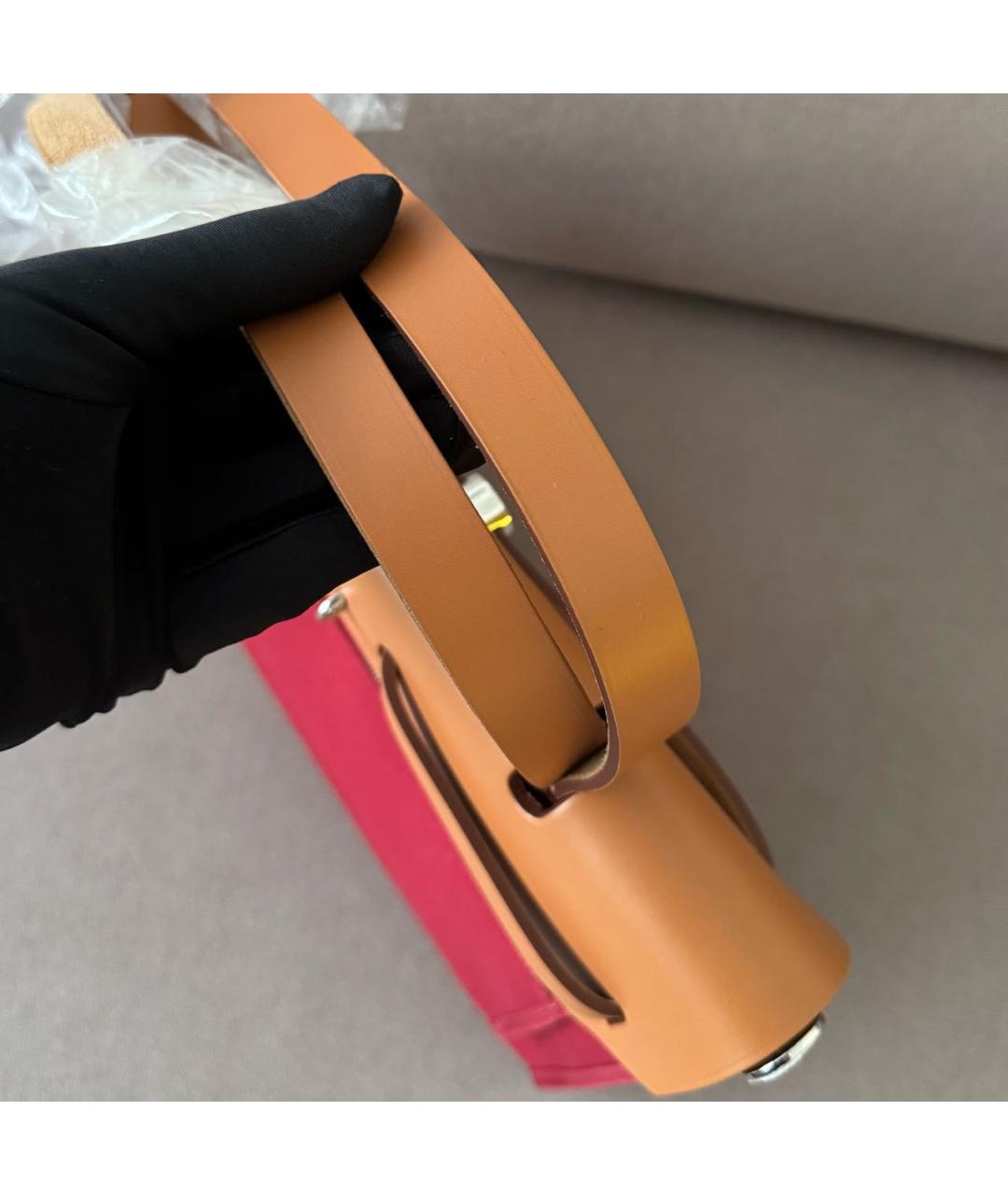 HERMES Бордовая тканевая сумка через плечо, фото 7