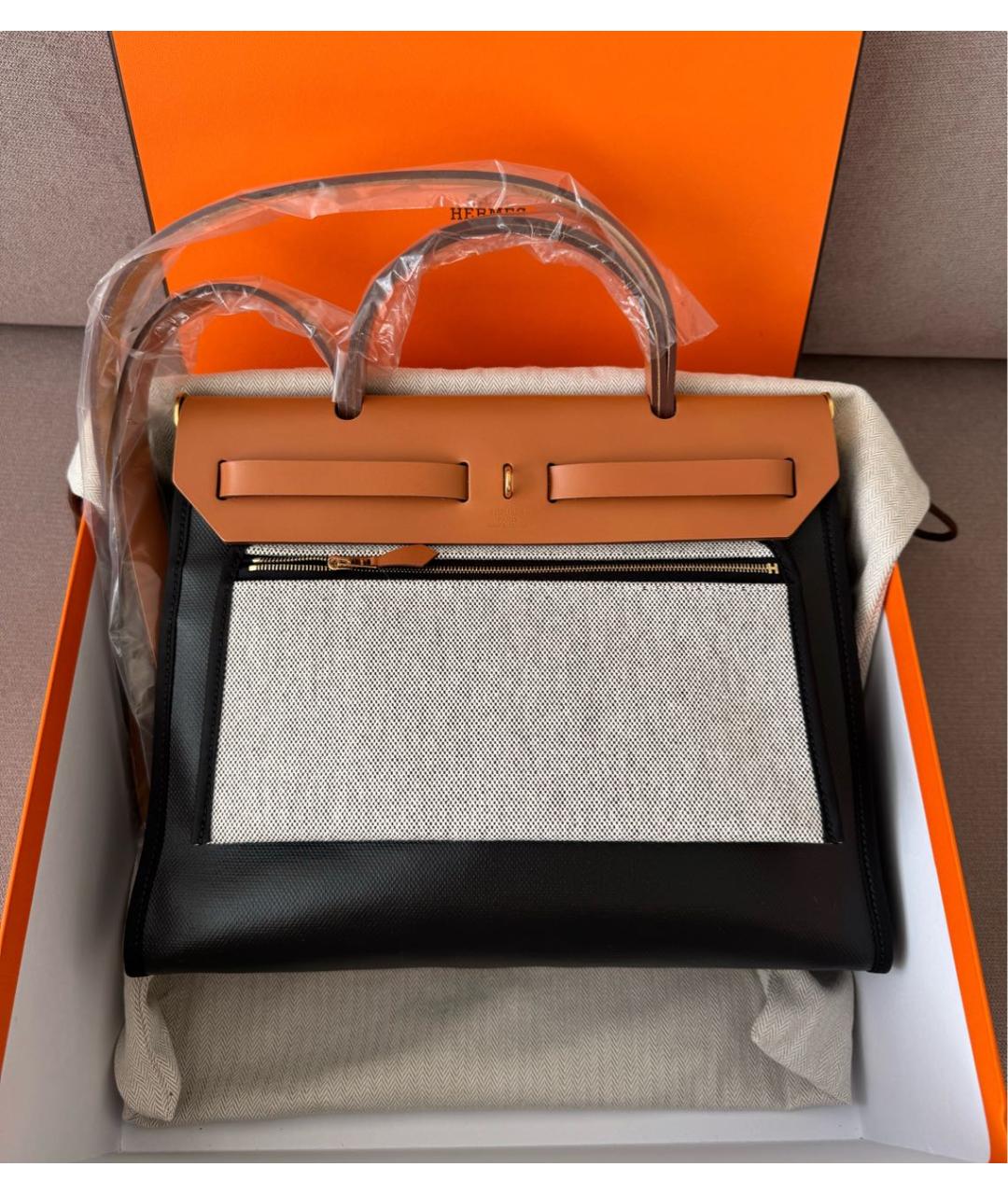 HERMES Черная кожаная сумка через плечо, фото 3