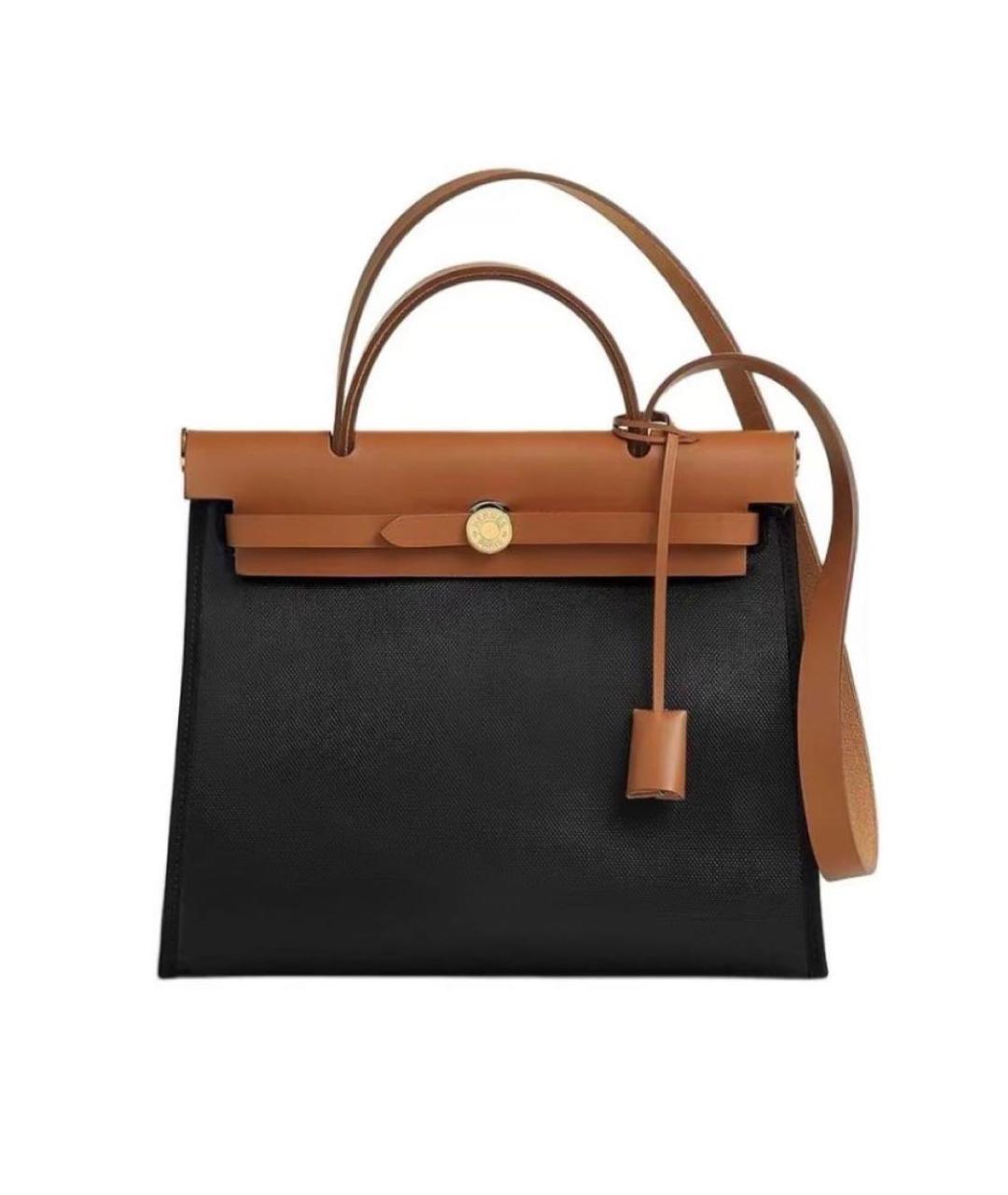 HERMES Черная кожаная сумка через плечо, фото 8