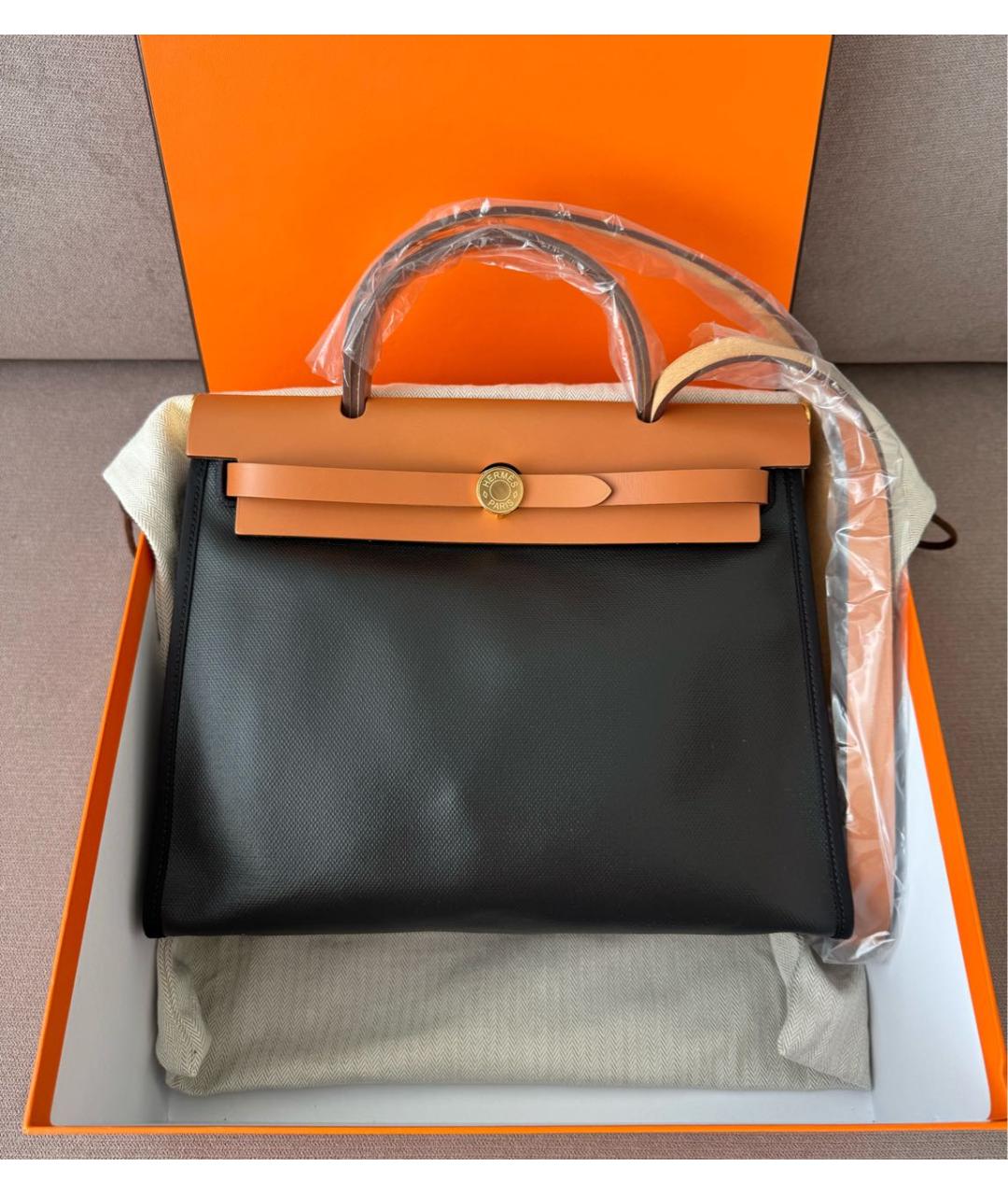 HERMES Черная кожаная сумка через плечо, фото 2
