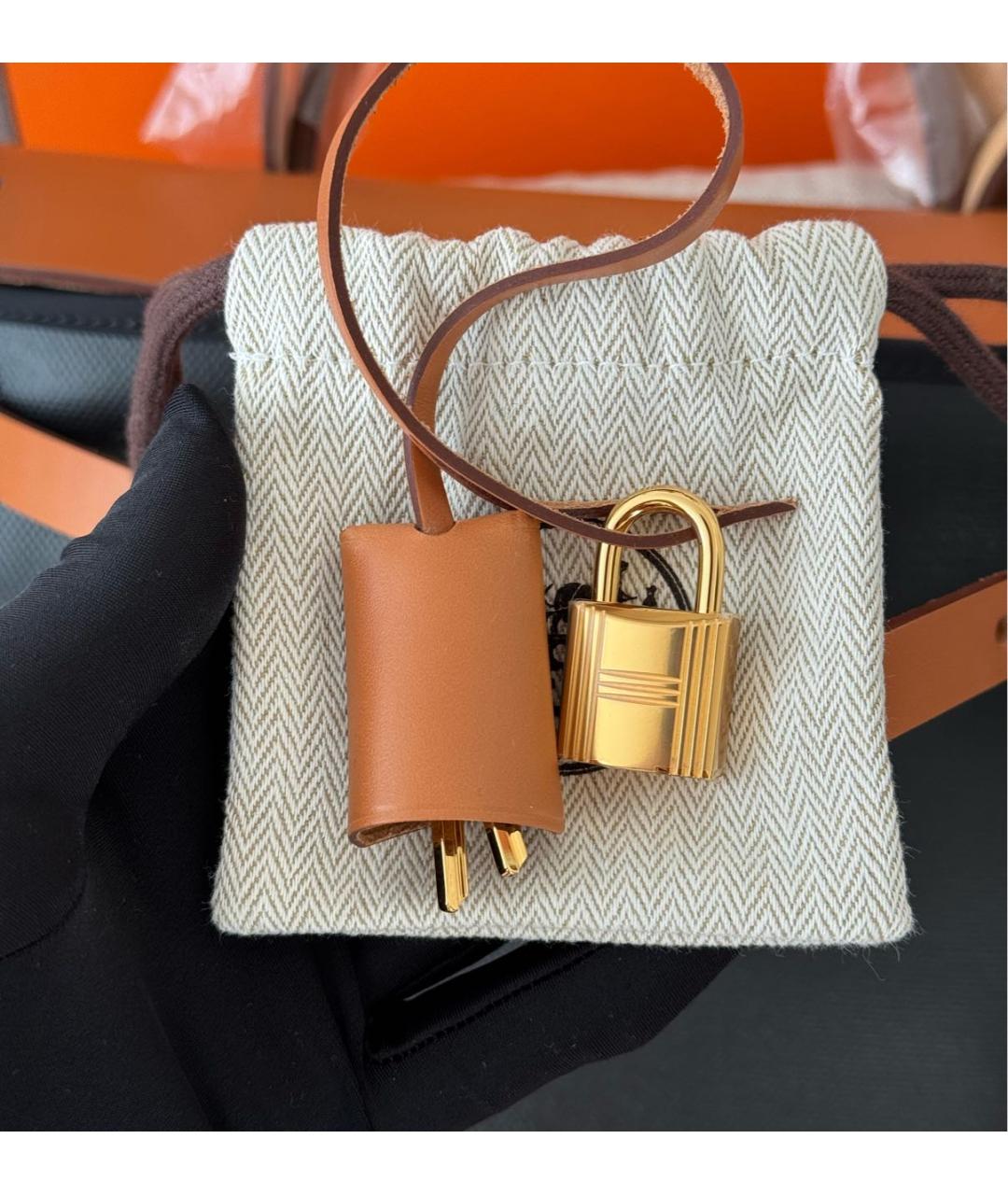 HERMES Черная кожаная сумка через плечо, фото 6