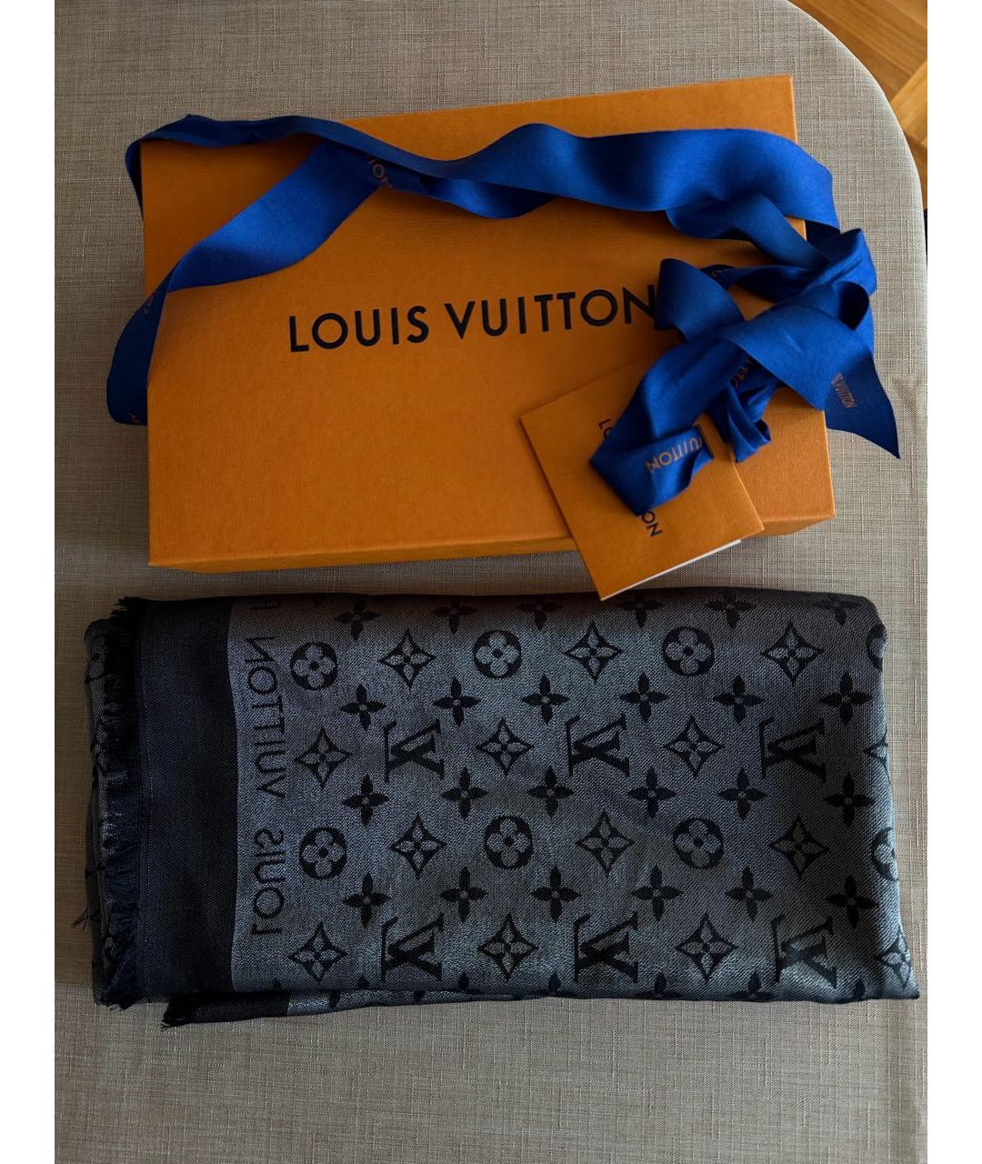 LOUIS VUITTON Серебрянный шелковый платок, фото 2