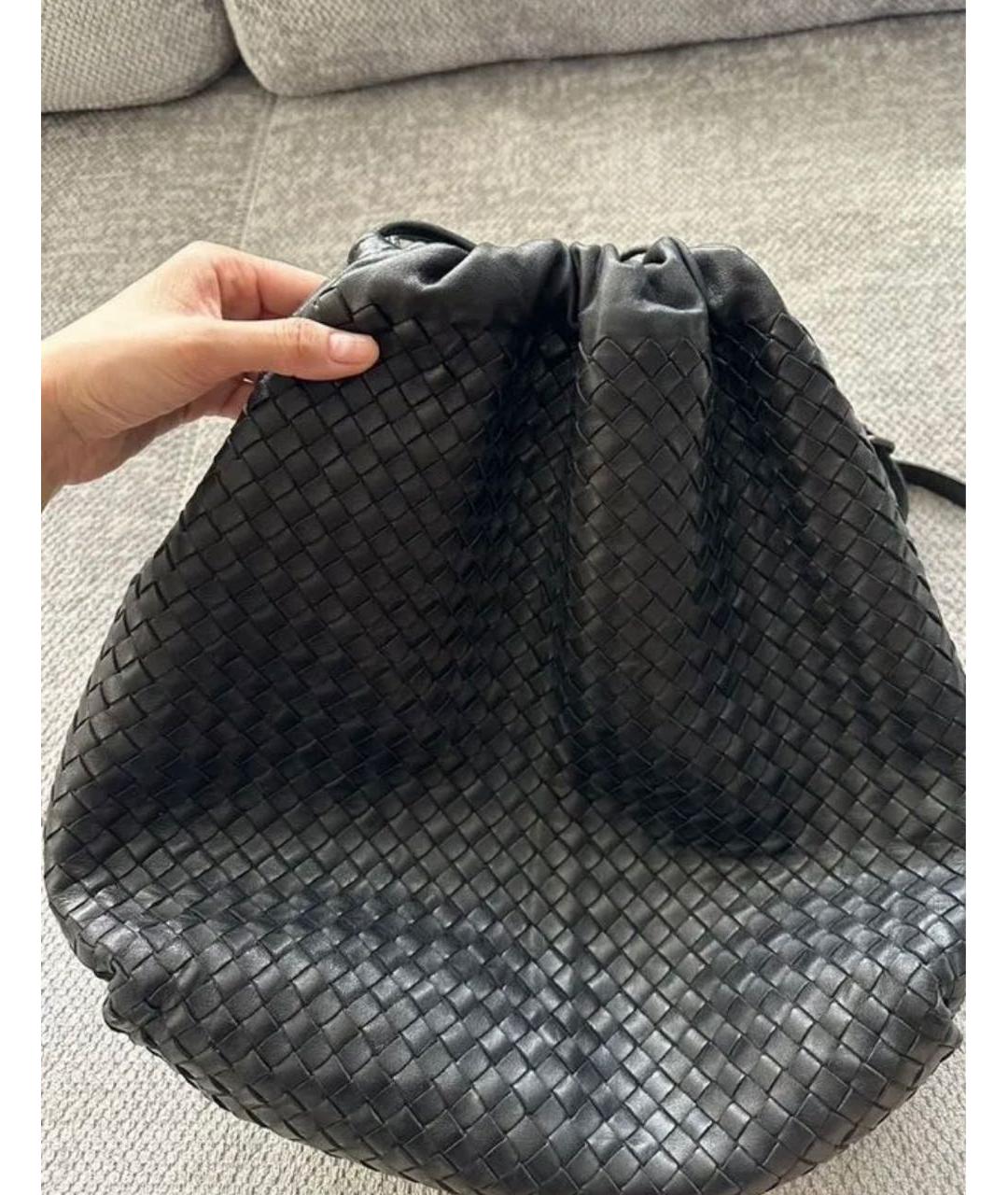 BOTTEGA VENETA Черная кожаная сумка тоут, фото 2