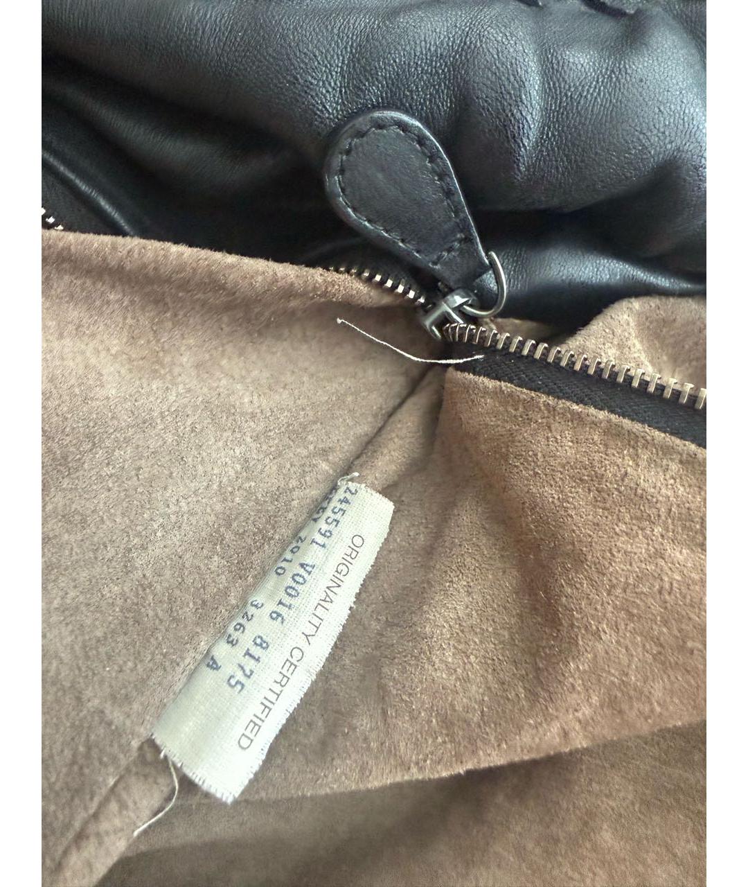 BOTTEGA VENETA Черная кожаная сумка тоут, фото 3