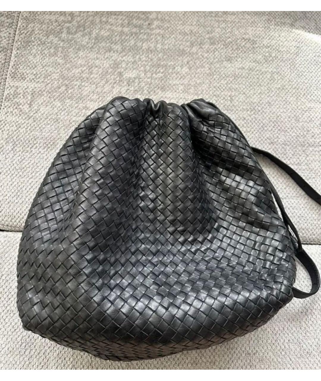 BOTTEGA VENETA Черная кожаная сумка тоут, фото 4