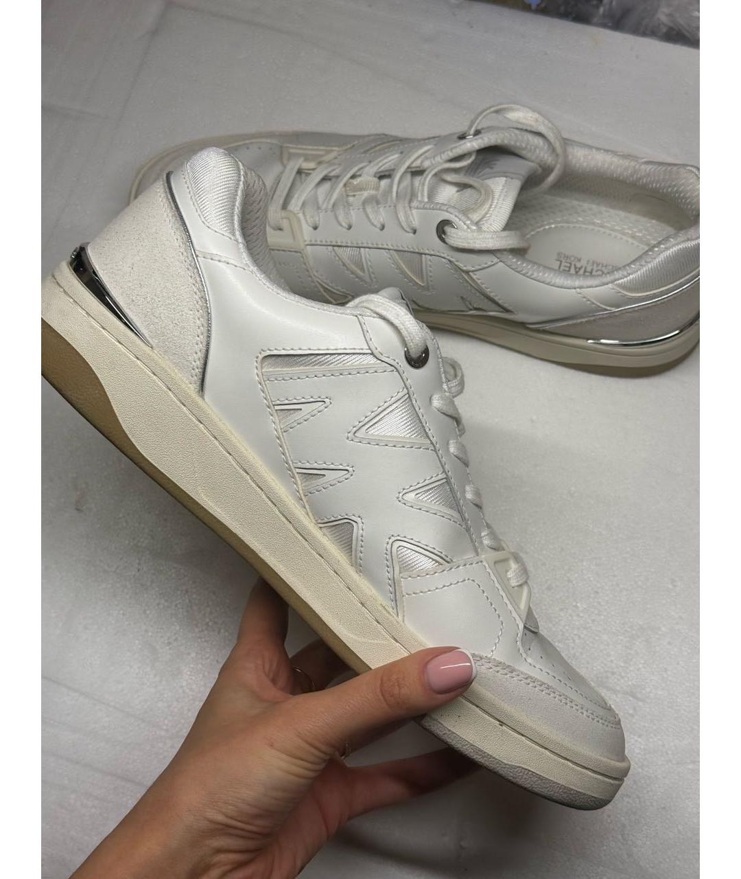 MICHAEL KORS Белые кожаные кеды, фото 5