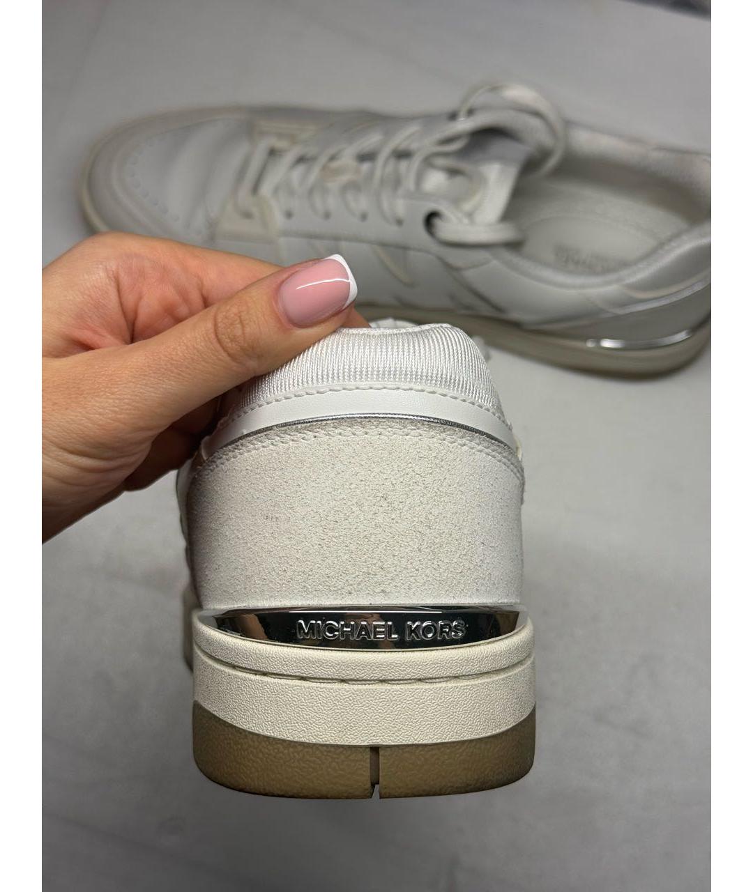 MICHAEL KORS Белые кожаные кеды, фото 3