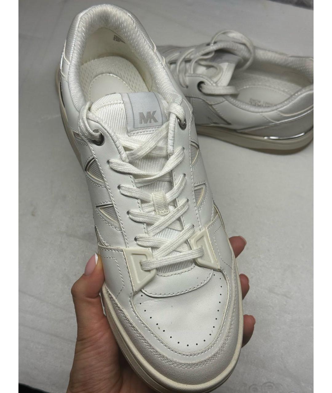 MICHAEL KORS Белые кожаные кеды, фото 4