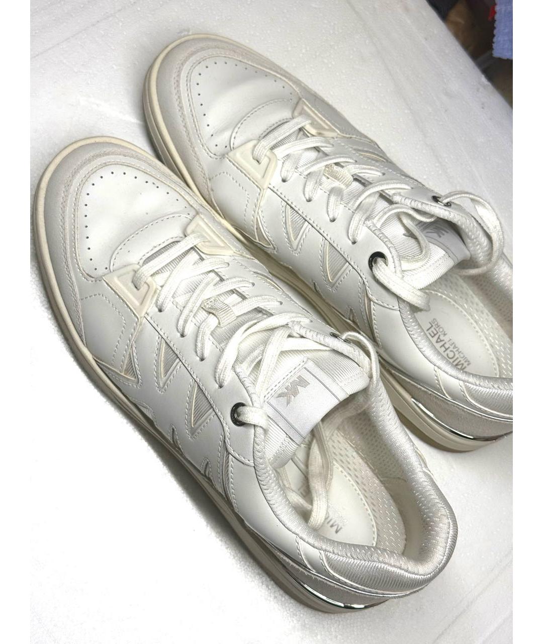 MICHAEL KORS Белые кожаные кеды, фото 2