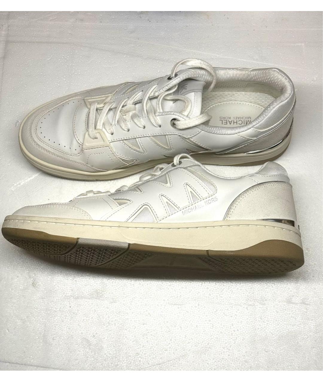 MICHAEL KORS Белые кожаные кеды, фото 8