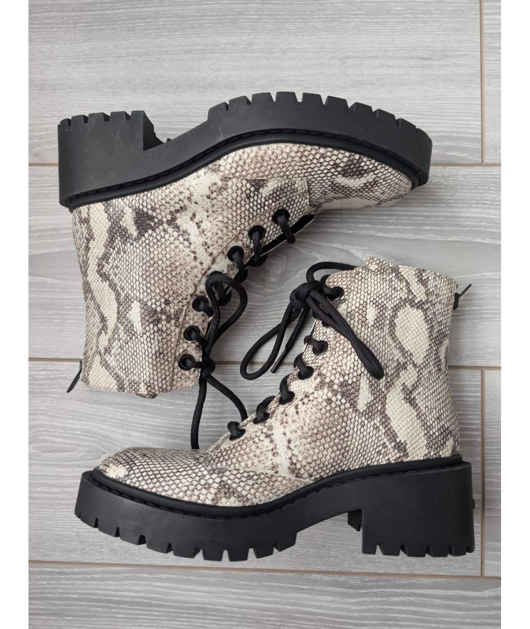 KENZO Бежевые кожаные ботинки, фото 5