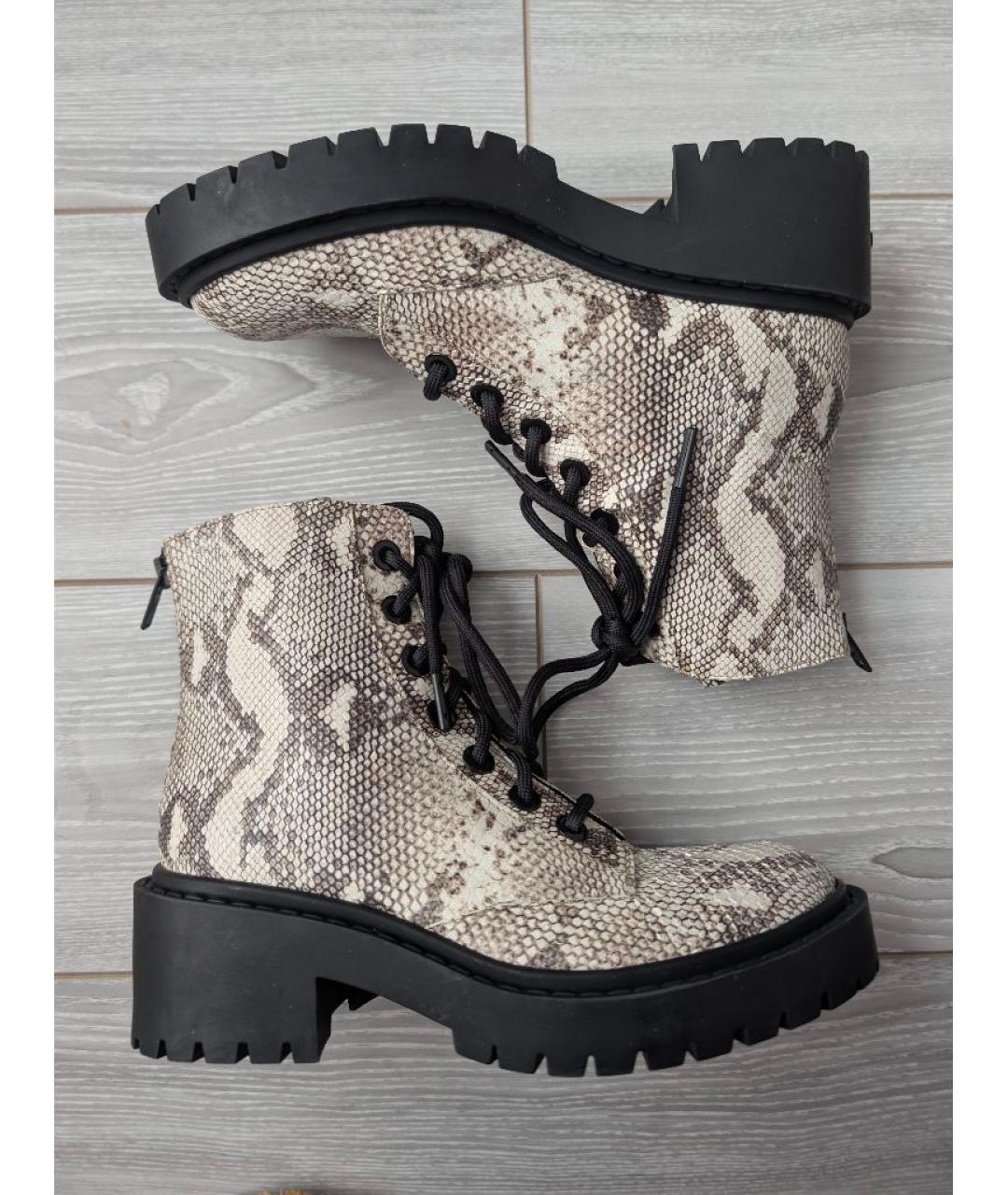 KENZO Бежевые кожаные ботинки, фото 6