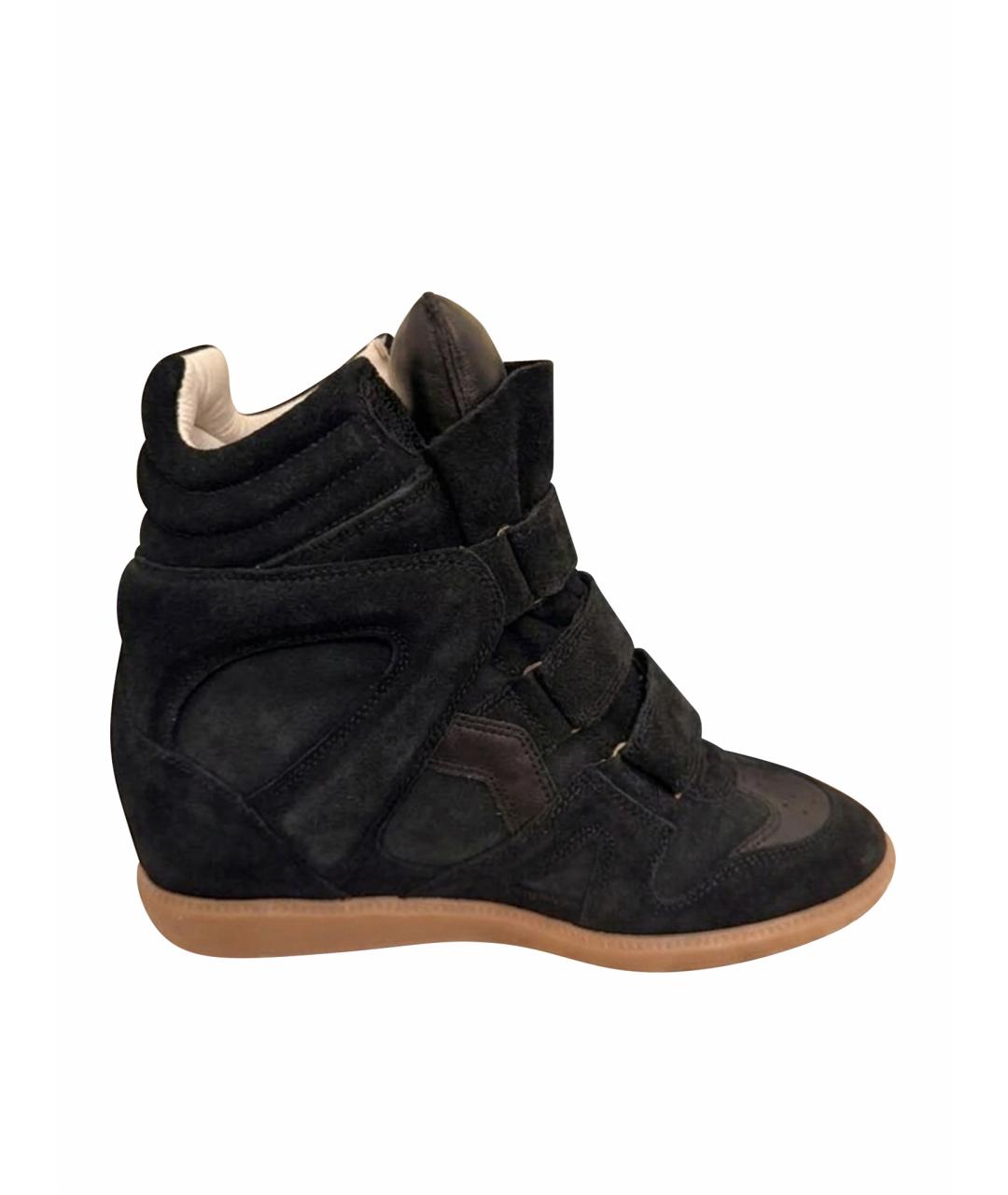 ISABEL MARANT Черные замшевые кроссовки, фото 1