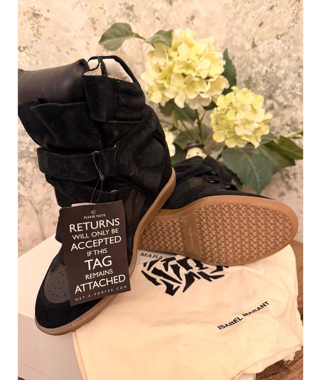 ISABEL MARANT Черные замшевые кроссовки, фото 4
