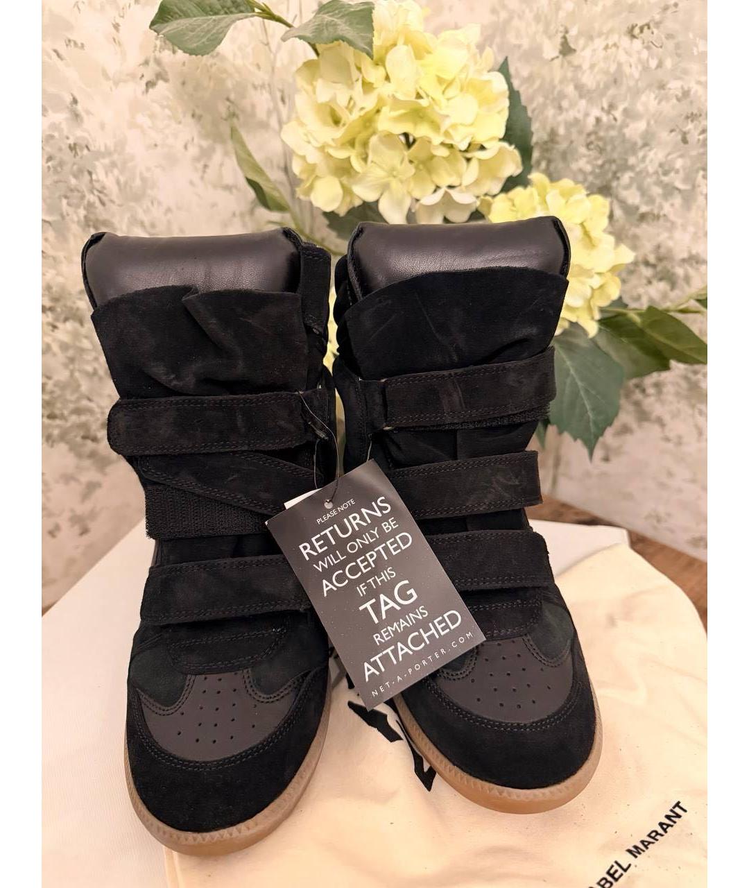 ISABEL MARANT Черные замшевые кроссовки, фото 2