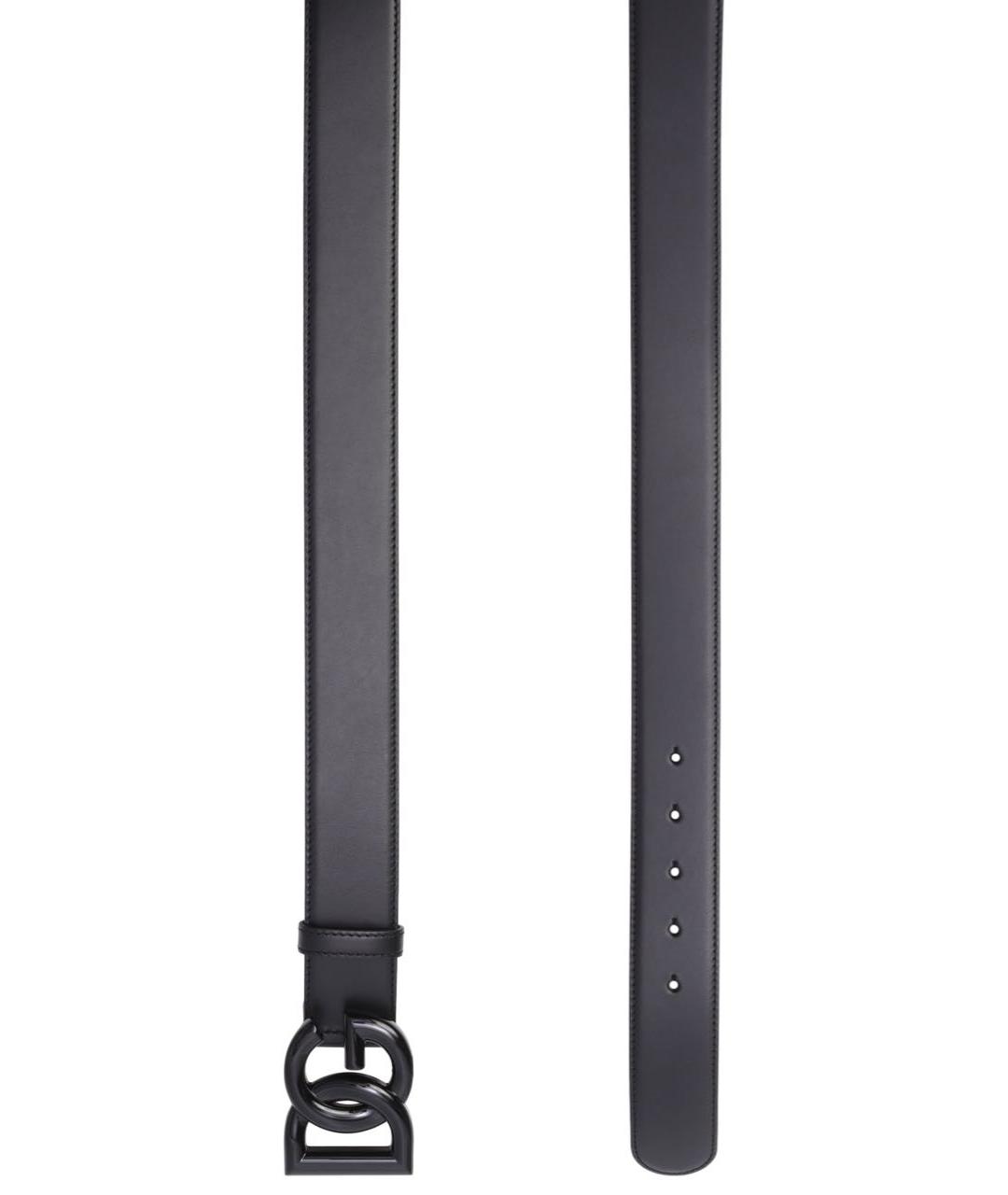 DOLCE&GABBANA Черный кожаный ремень, фото 2