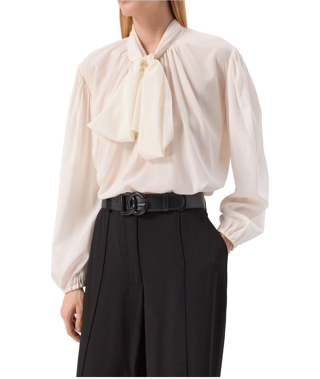 DOLCE&GABBANA Черный кожаный ремень, фото 3