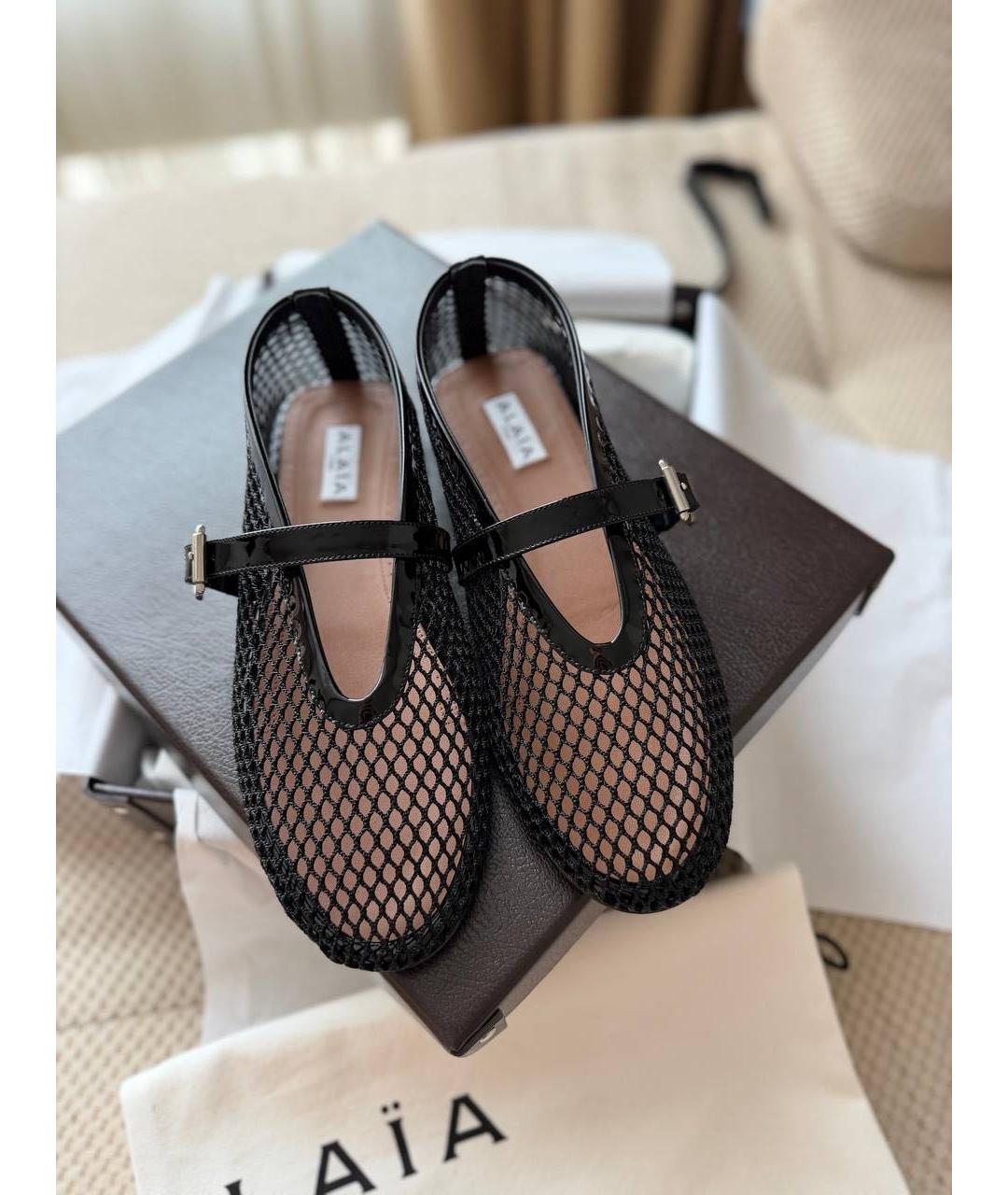 ALAIA Черные текстильные балетки, фото 2