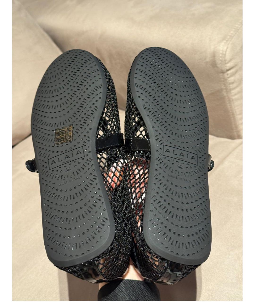 ALAIA Черные текстильные балетки, фото 8