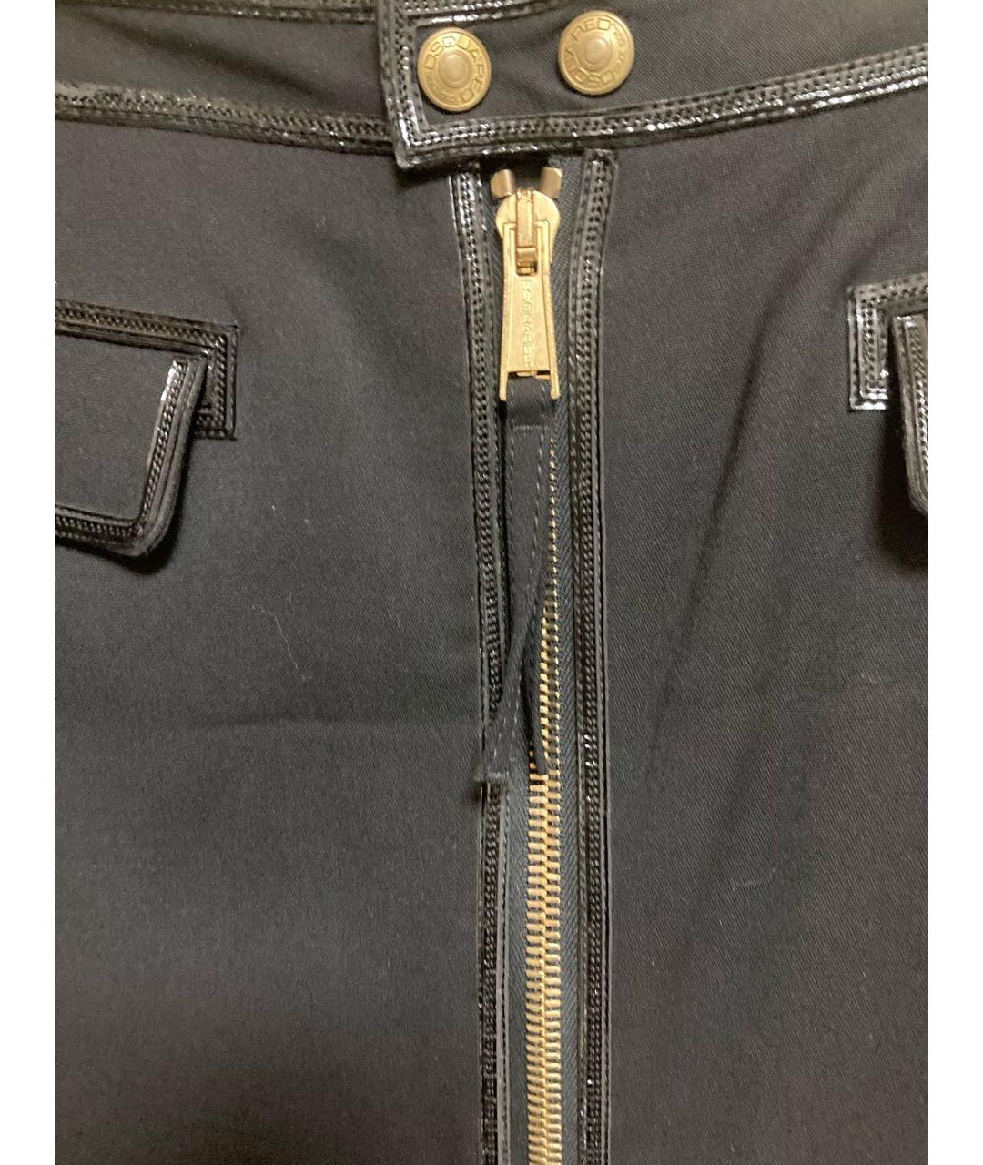 DSQUARED2 Черная шерстяная юбка миди, фото 3