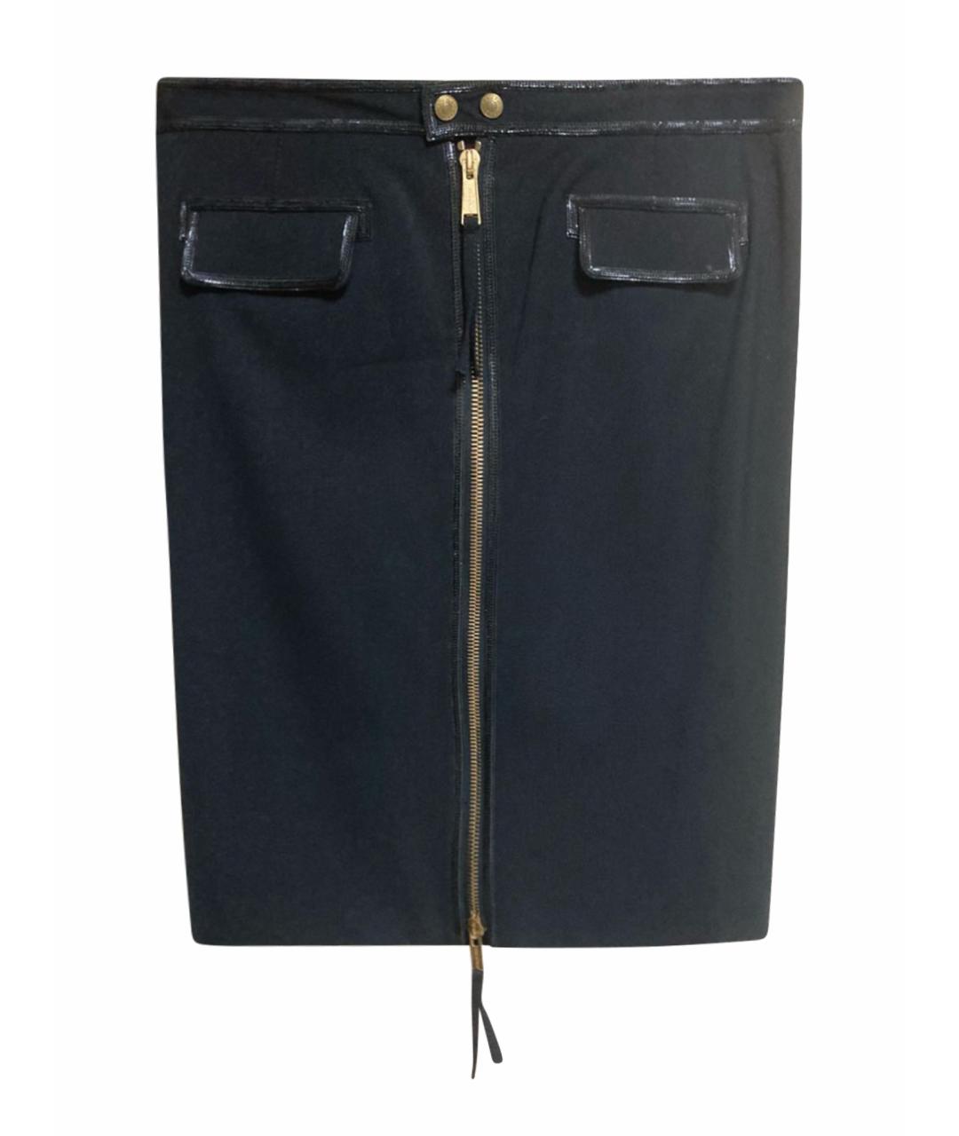 DSQUARED2 Черная шерстяная юбка миди, фото 1