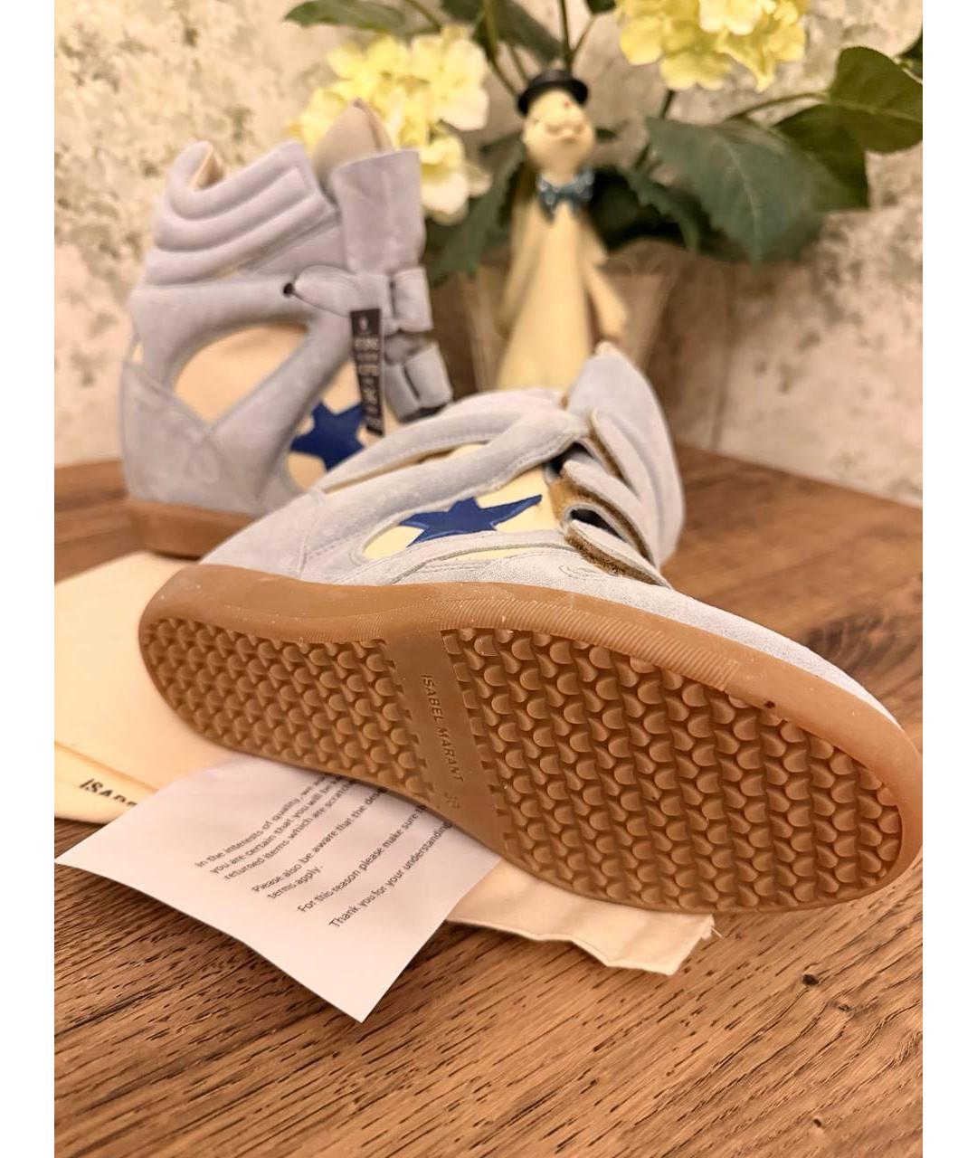 ISABEL MARANT Голубые замшевые кроссовки, фото 4